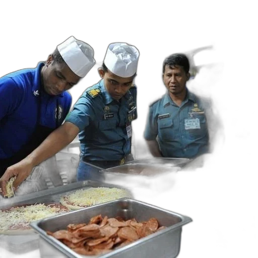 food, staff, group, men transparent PNG cut-out