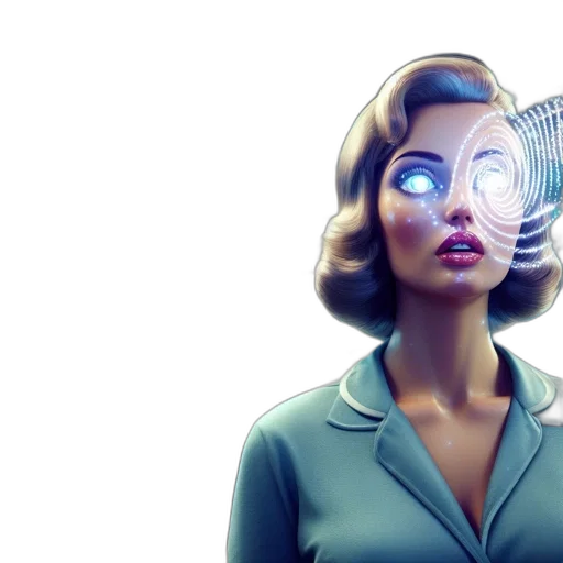 concept art, 3d render, comic book art, vaporwave transparent PNG cut-out