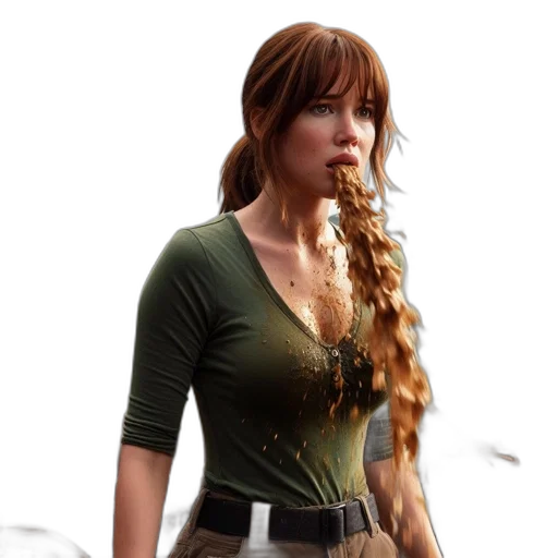 hair, dress, concept art, 3d render transparent PNG cut-out