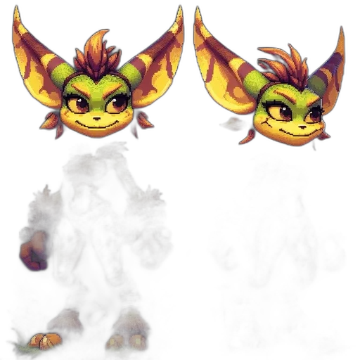 mask, dragon, staff, creature transparent PNG cut-out