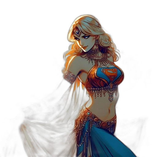 dress, fantasy art, concept art, comic book art transparent PNG cut-out