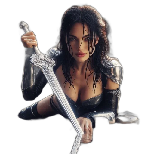sword, weapon, comic book art, fantasy art transparent PNG cut-out
