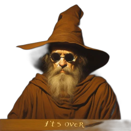 hat, staff, 3d render, old transparent PNG cut-out