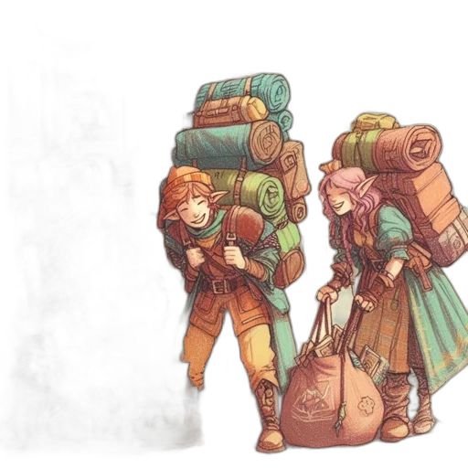 concept art, fantasy art, watercolor, comic book art transparent PNG cut-out
