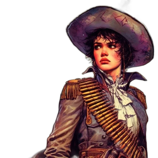 hat, jacket, weapon, staff transparent PNG cut-out