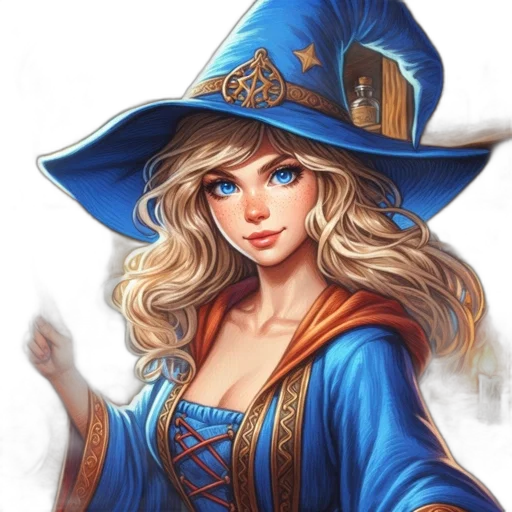 staff, hat, dress, face transparent PNG cut-out