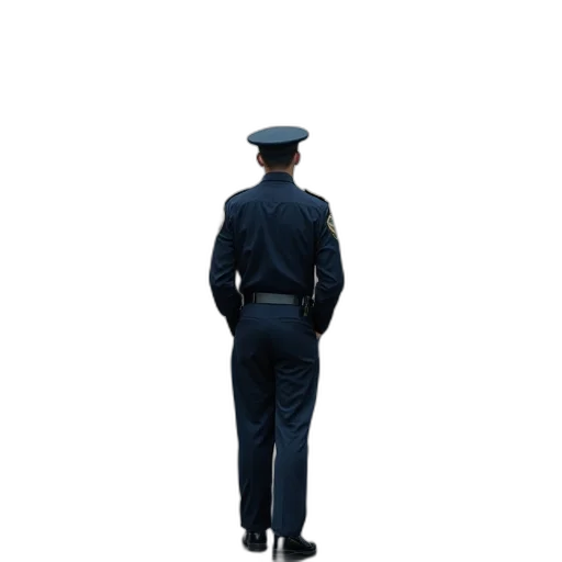 staff, jacket, hat, robot transparent PNG cut-out