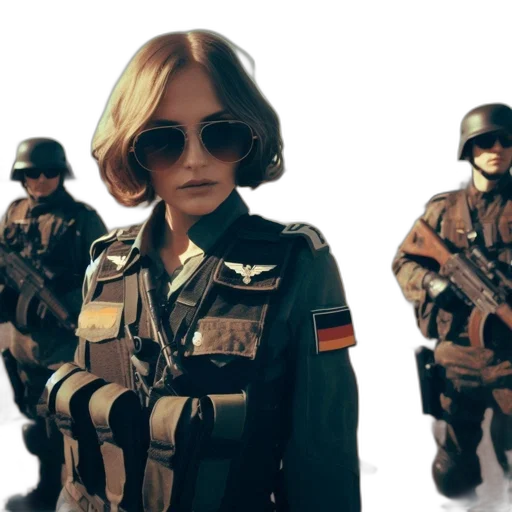 jacket, weapon, concept art, 3d render transparent PNG cut-out