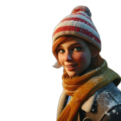 hat, jacket, face, staff transparent PNG cut-out