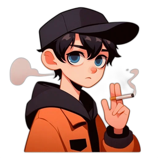 jacket, hat, staff, anime transparent PNG cut-out
