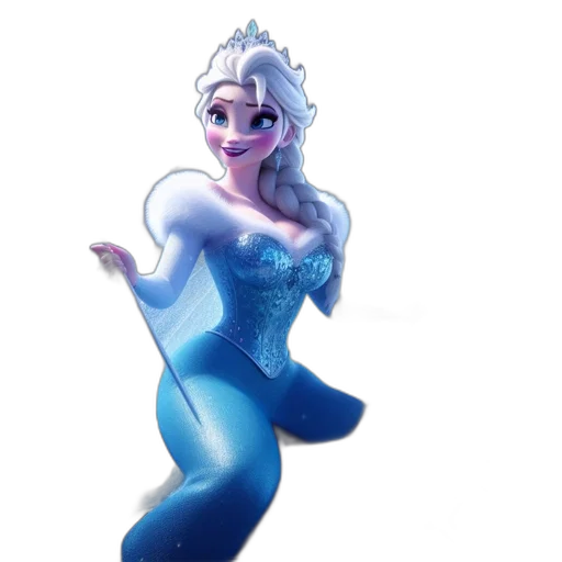 dress, crown, concept art, 3d render transparent PNG cut-out