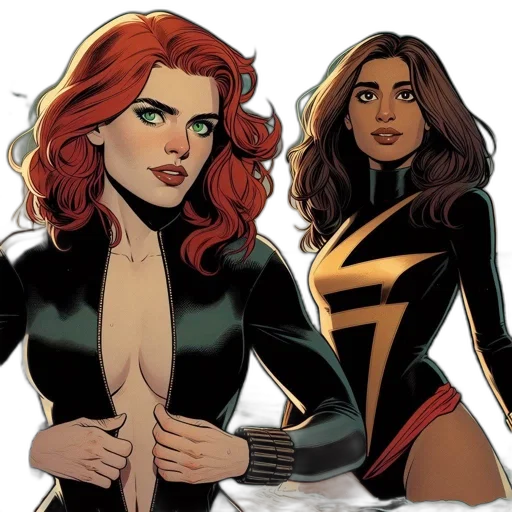 comic book art, concept art, cartoon, two transparent PNG cut-out
