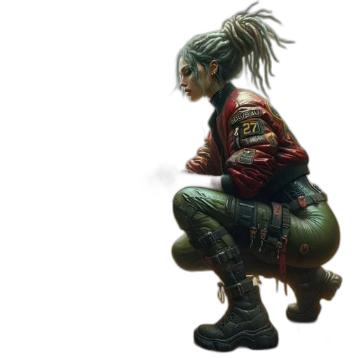 concept art, cyberpunk, fantasy art, 3d render transparent PNG cut-out