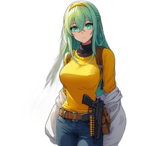 weapon, staff, dress, jacket transparent PNG cut-out