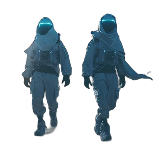 jacket, mask, staff, concept art transparent PNG cut-out