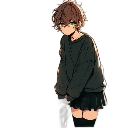 dress, jacket, creature, hair transparent PNG cut-out