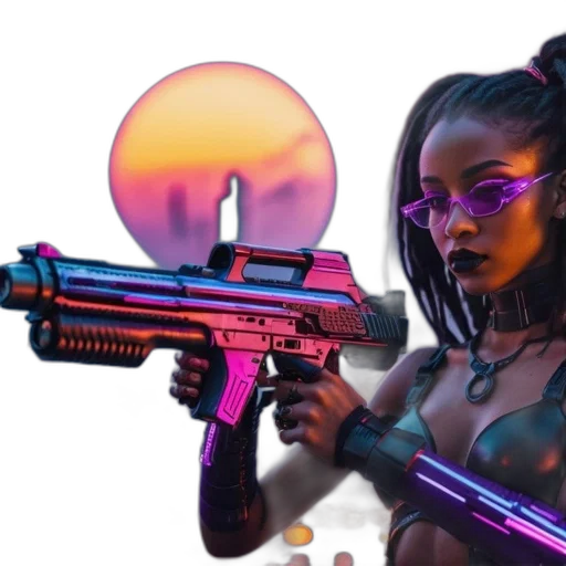 weapon, cyberpunk, concept art, comic book art transparent PNG cut-out