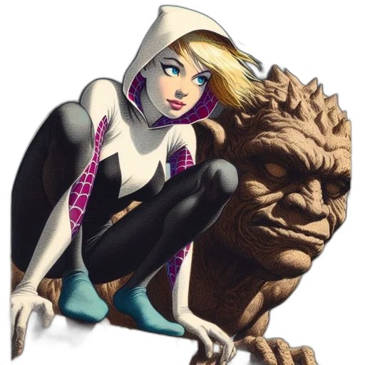 comic book art, concept art, fantasy art, 3d render transparent PNG cut-out