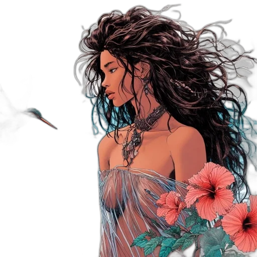 dress, comic book art, concept art, fantasy art transparent PNG cut-out