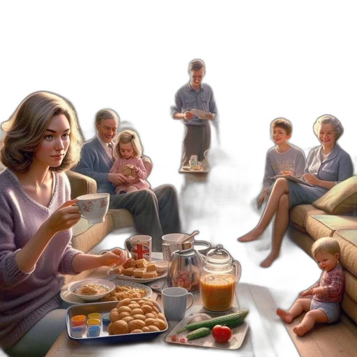 food, photorealistic, concept art, oil painting transparent PNG cut-out