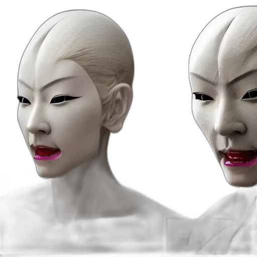 mask, face, 3d render, photorealistic transparent PNG cut-out