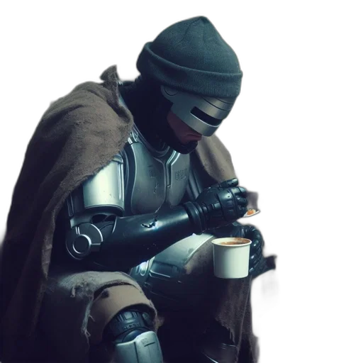 robot, weapon, mask, staff transparent PNG cut-out