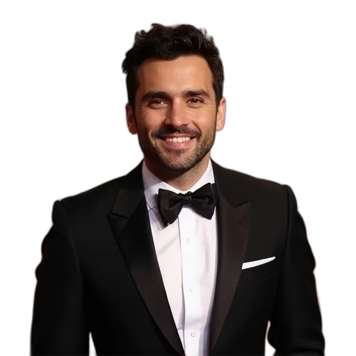 jacket, staff, face, photorealistic transparent PNG cut-out