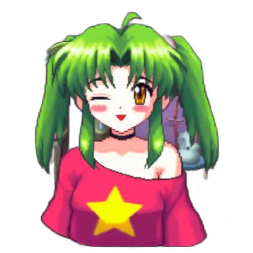 staff, dress, robot, pixel art transparent PNG cut-out