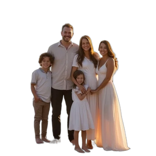 dress, staff, family, poses transparent PNG cut-out