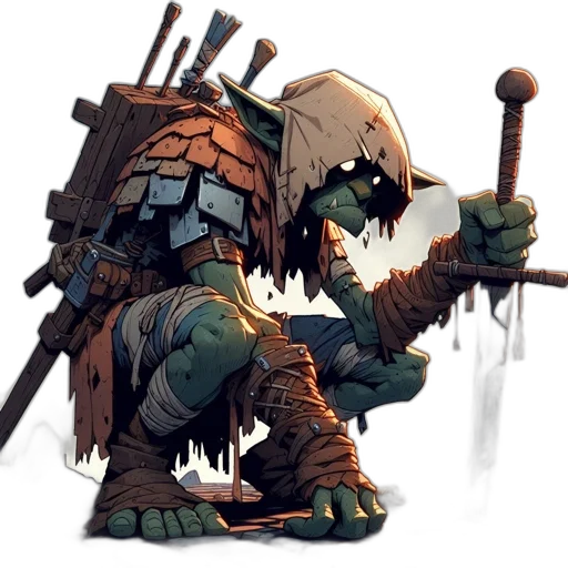 weapon, sword, creature, staff transparent PNG cut-out