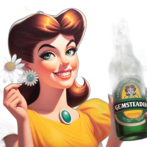 bottle, crown, photorealistic, 3d render transparent PNG cut-out