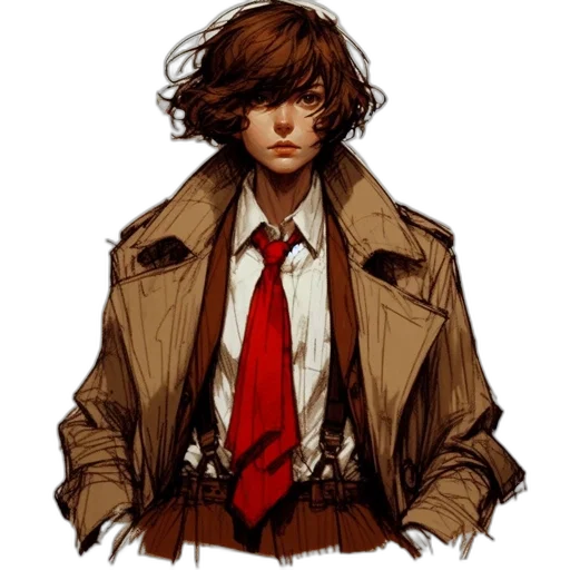 jacket, face, staff, concept art transparent PNG cut-out