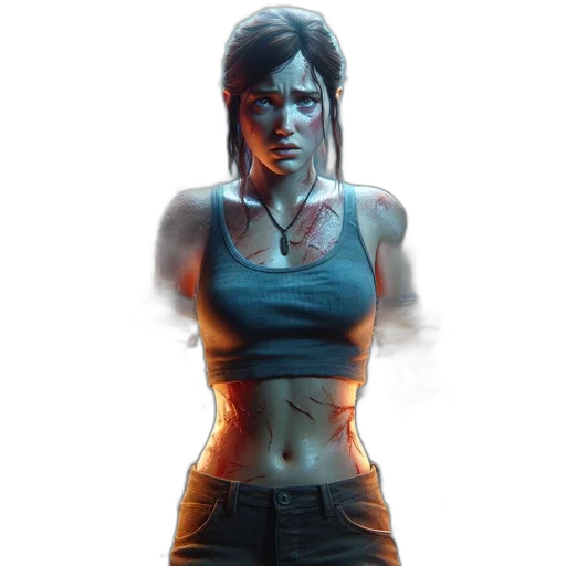 face, concept art, comic book art, pixel art transparent PNG cut-out