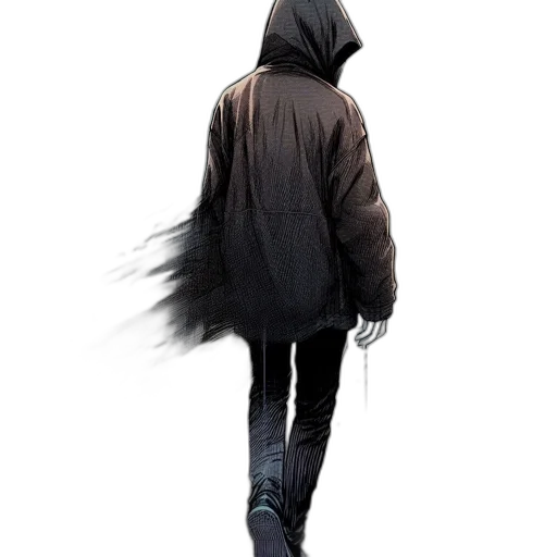 jacket, umbrella, hair, creature transparent PNG cut-out