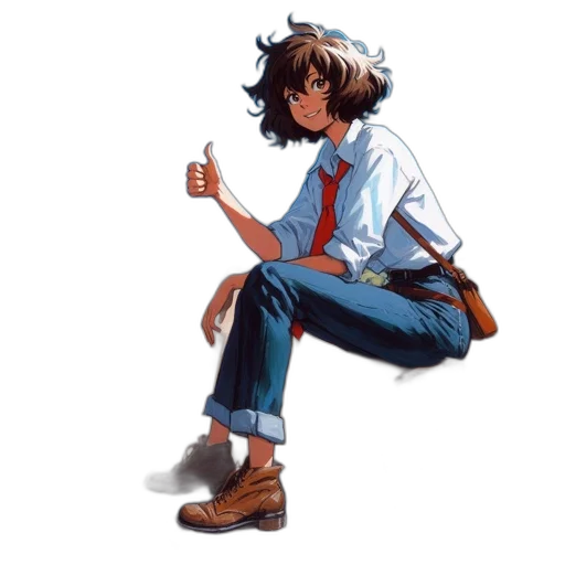 jacket, staff, weapon, robot transparent PNG cut-out
