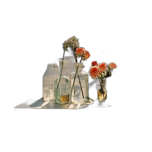 flower, bottle, furniture, photorealistic transparent PNG cut-out