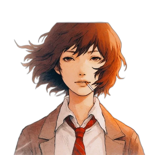 face, jacket, mask, hair transparent PNG cut-out