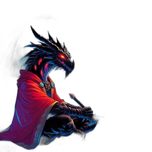 dragon, creature, mask, staff transparent PNG cut-out