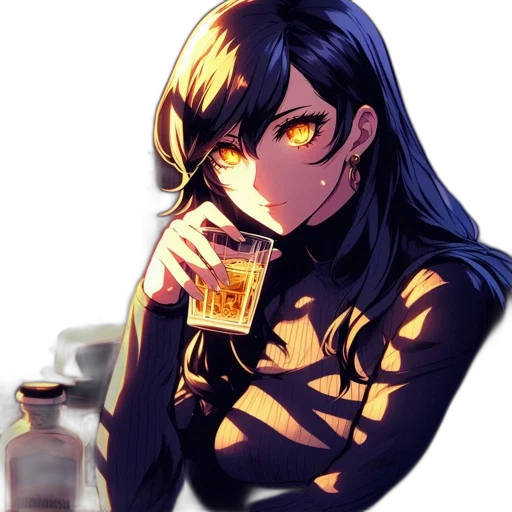 face, dress, bottle, anime transparent PNG cut-out
