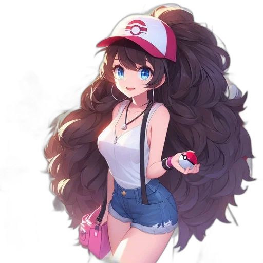 hair, hat, dress, staff transparent PNG cut-out