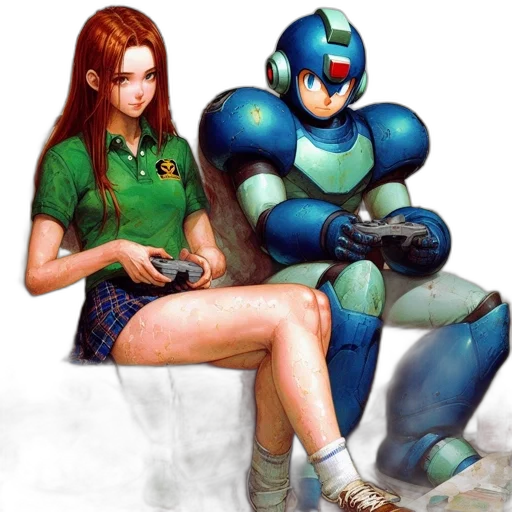 robot, concept art, comic book art, pixel art transparent PNG cut-out