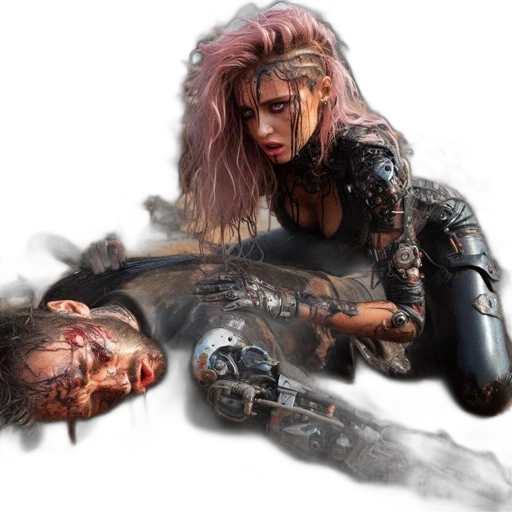 weapon, concept art, cyberpunk, comic book art transparent PNG cut-out