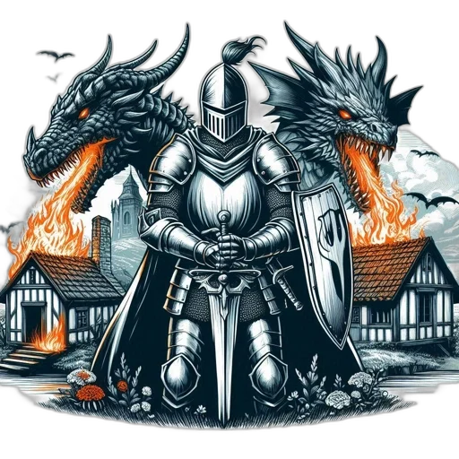 dragon, sword, fantasy art, concept art transparent PNG cut-out