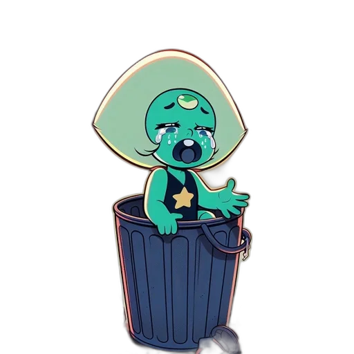 creature, staff, hat, robot transparent PNG cut-out