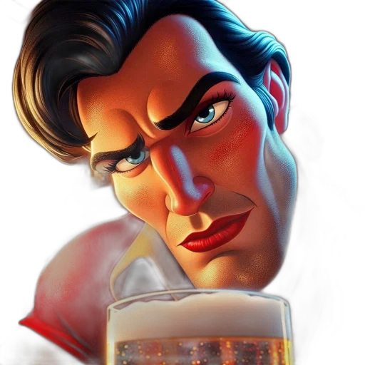 face, comic book art, photorealistic, concept art transparent PNG cut-out