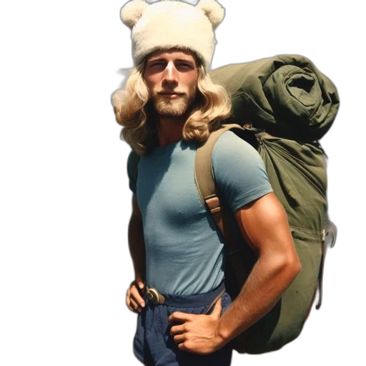 hat, jacket, animal, staff transparent PNG cut-out