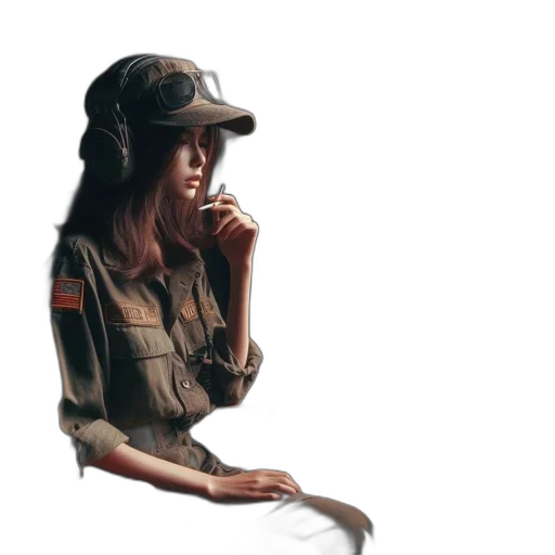 hat, weapon, jacket, face transparent PNG cut-out