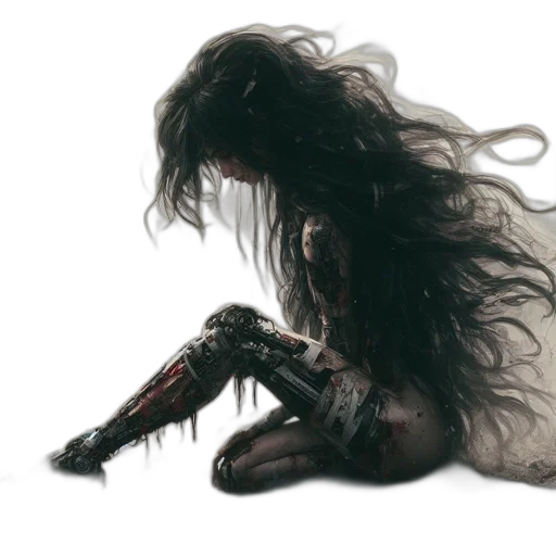 hair, creature, dress, weapon transparent PNG cut-out