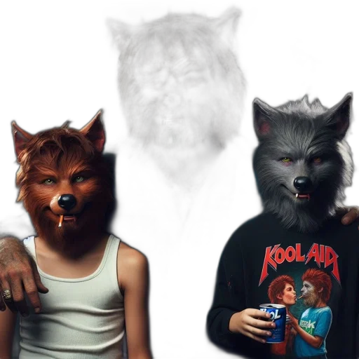 mask, animal, jacket, concept art transparent PNG cut-out