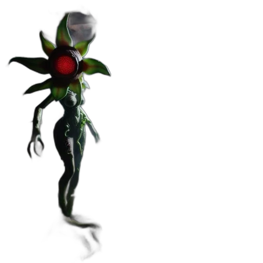 robot, flower, creature, staff transparent PNG cut-out